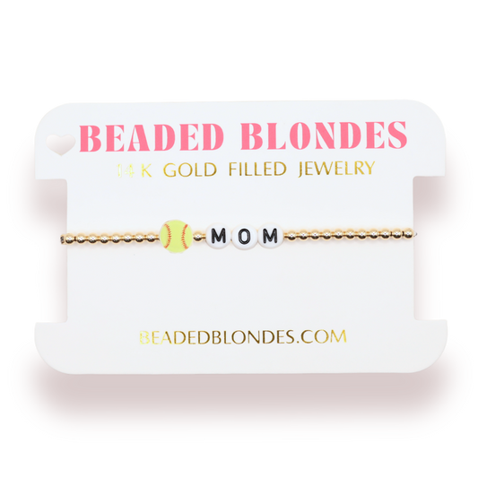 Softball Mom Bracelet: Standard 6.75 / Gold