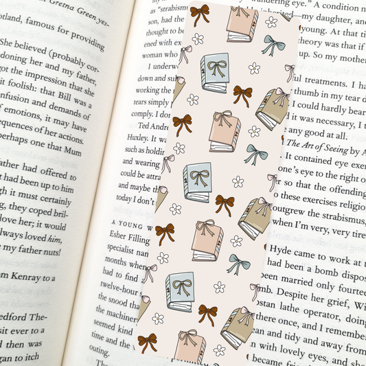 Monochrome Coquette Bookmark | Soft Matte Laminated 
