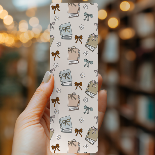 Monochrome Coquette Bookmark | Soft Matte Laminated 