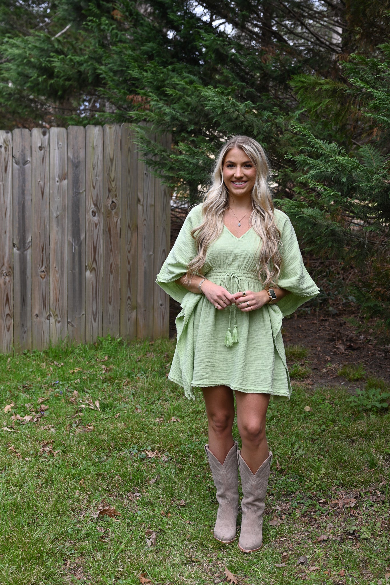 Cabana Celery Caftan - She Chester