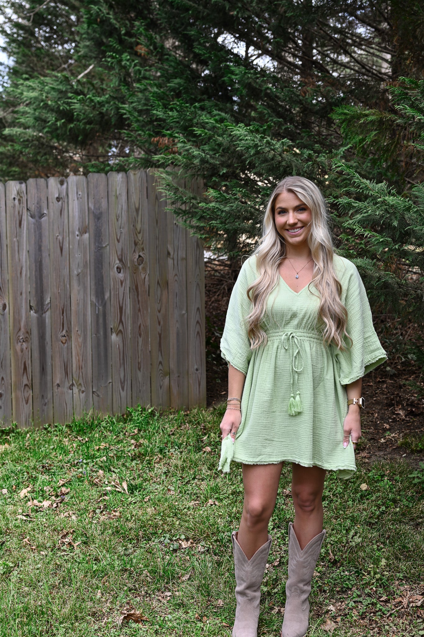 Cabana Celery Caftan - She Chester
