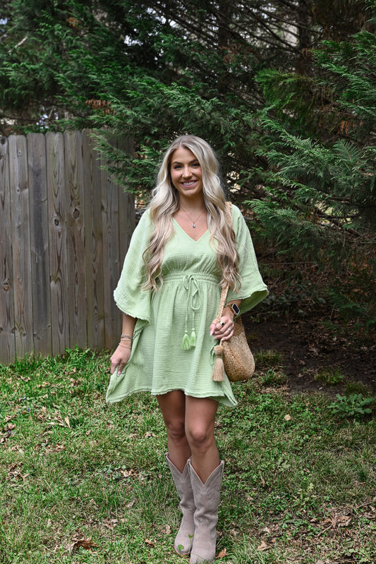 Cabana Celery Caftan - She Chester