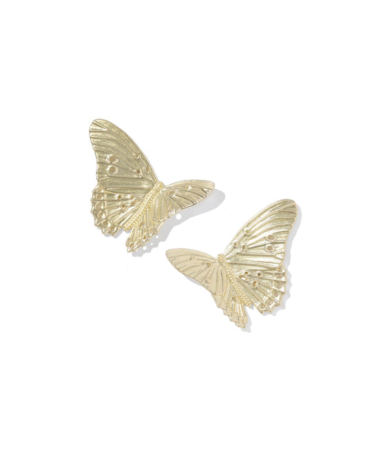 CAILEY BUTTERFLY STATEMENT STUD EARRING GOLD METAL - She Chester