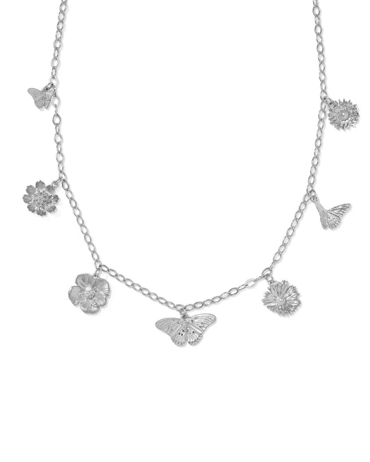 CAILEY CHARM NECKLACE VINTAGE SILVER METAL - She Chester
