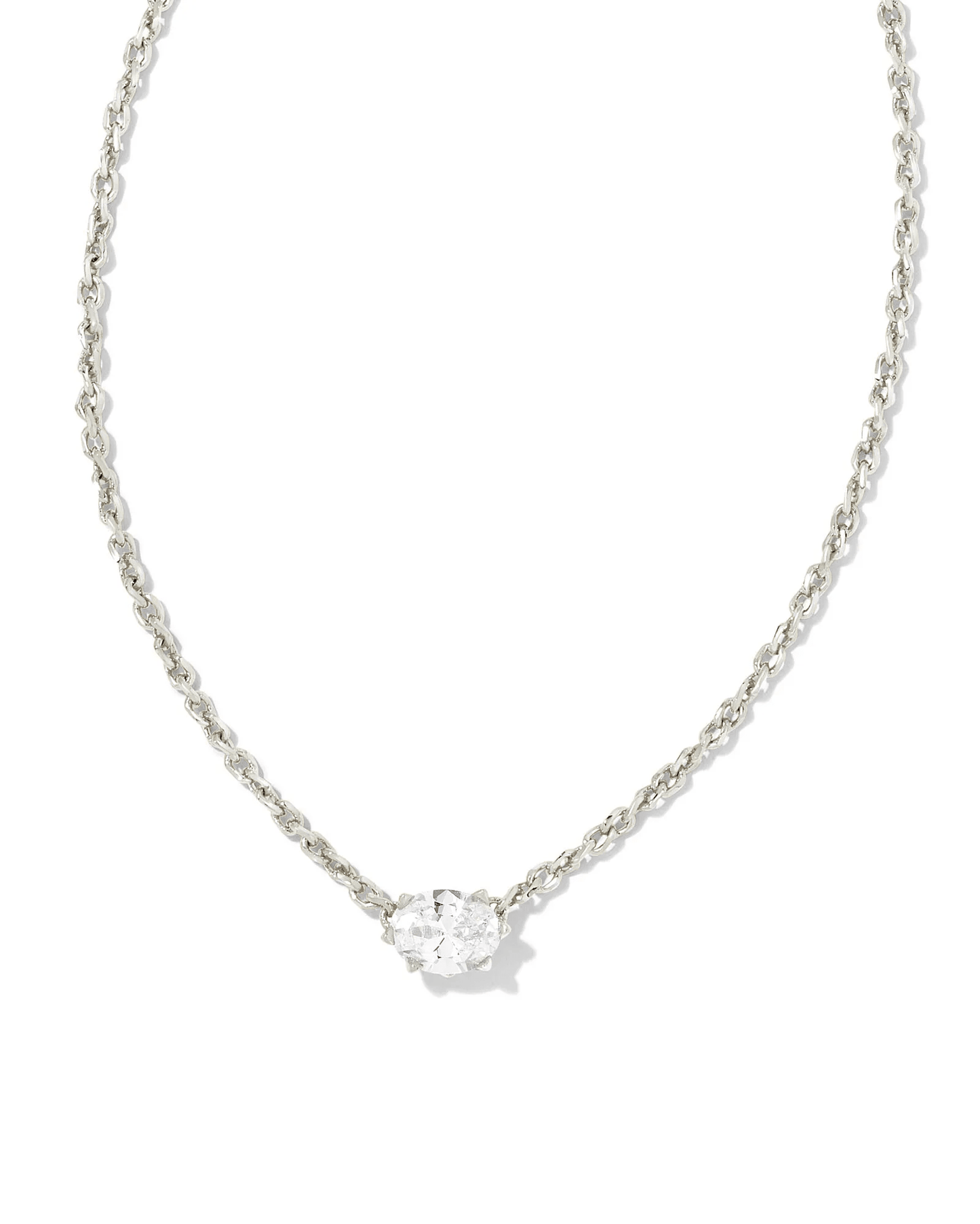 Cailin Pendant Necklace Rhod White CZ - She Chester