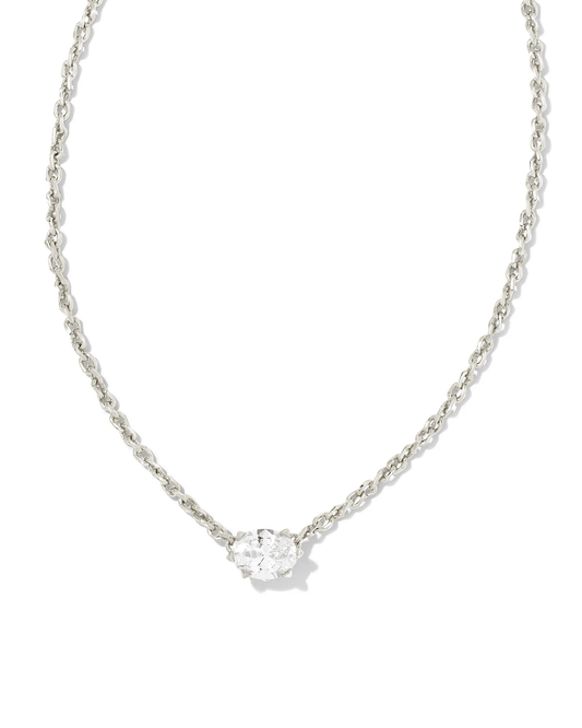 Cailin Pendant Necklace Rhod White CZ - She Chester