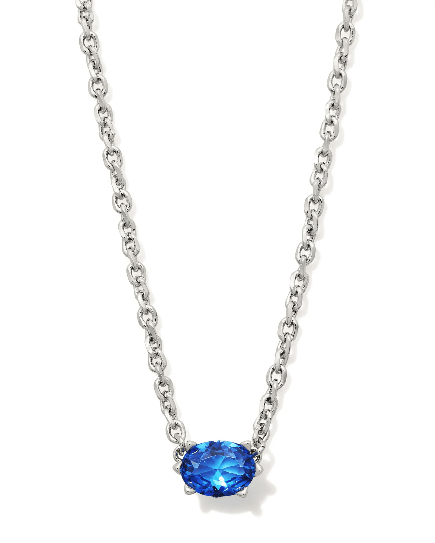 Cailin Pendant Necklace Rhodium Blue Violet Crystal - She Chester