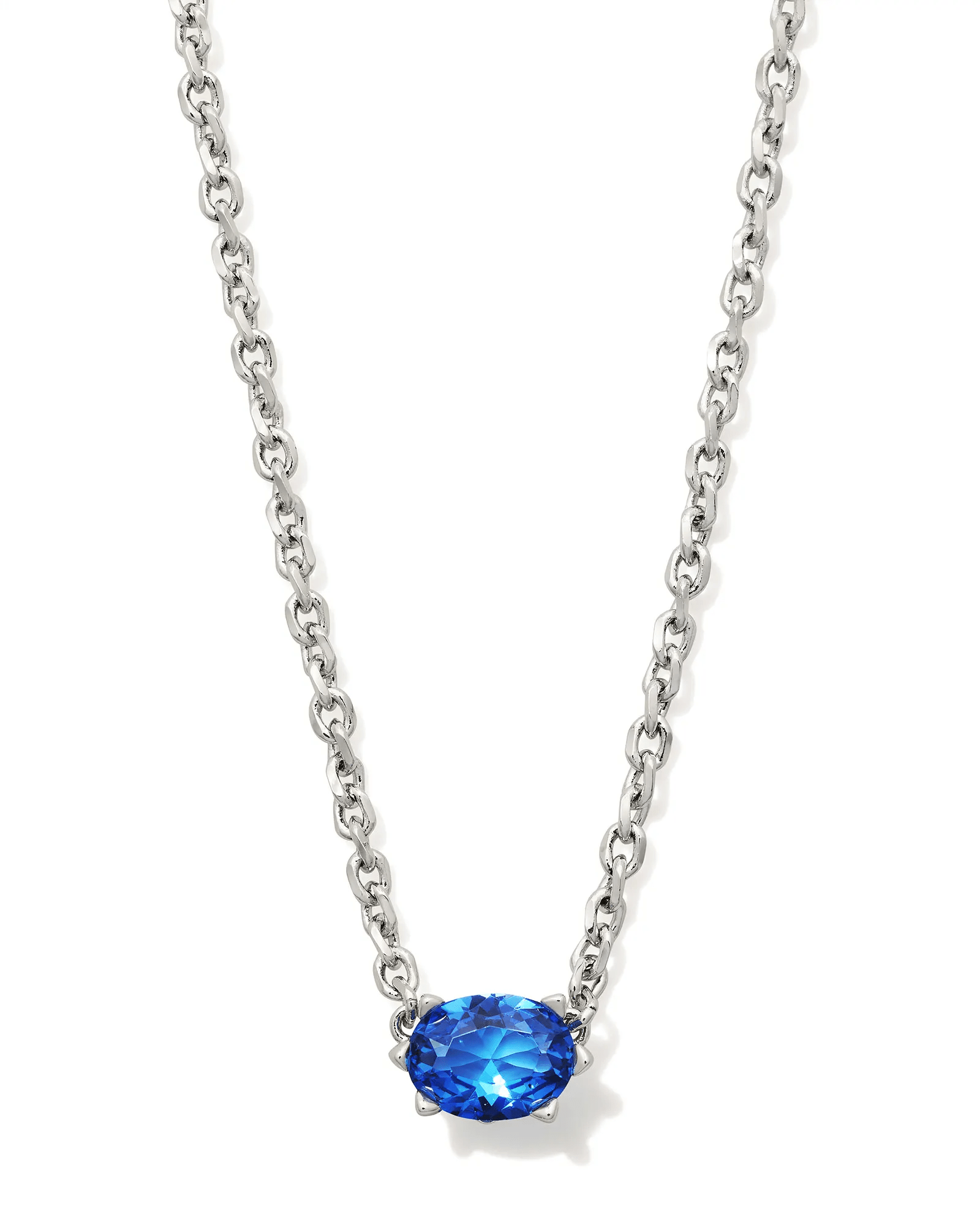 Cailin Pendant Necklace Rhodium Blue Violet Crystal - She Chester