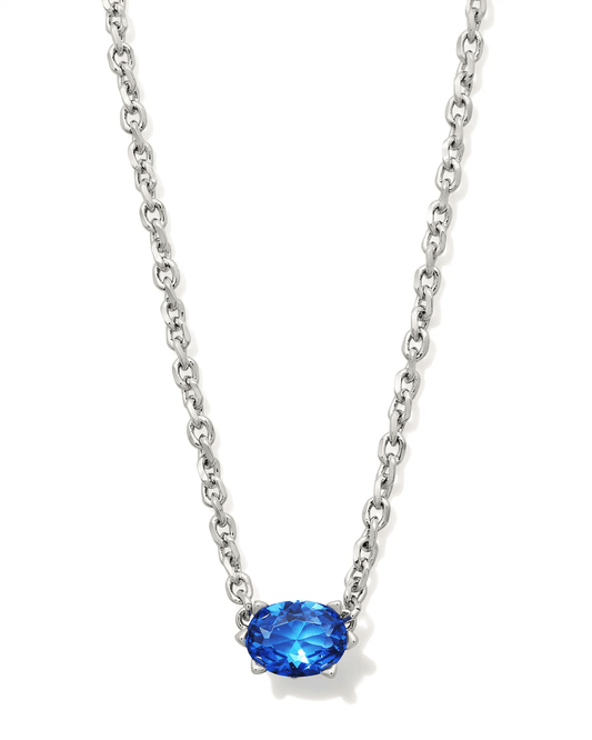 Cailin Pendant Necklace Rhodium Blue Violet Crystal - She Chester