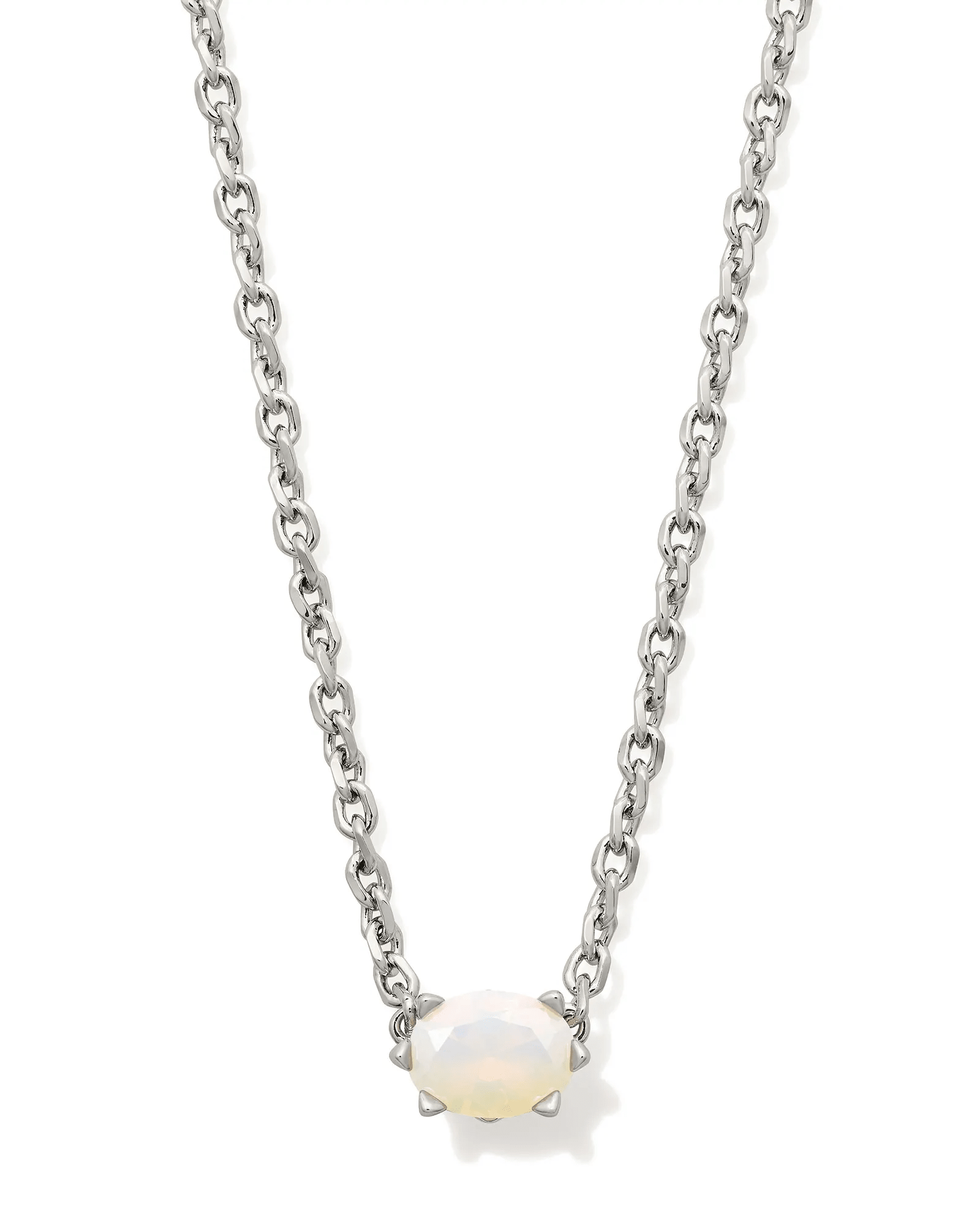 Cailin Pendant Necklace Rhodium Champagne Opal Crystal - She Chester