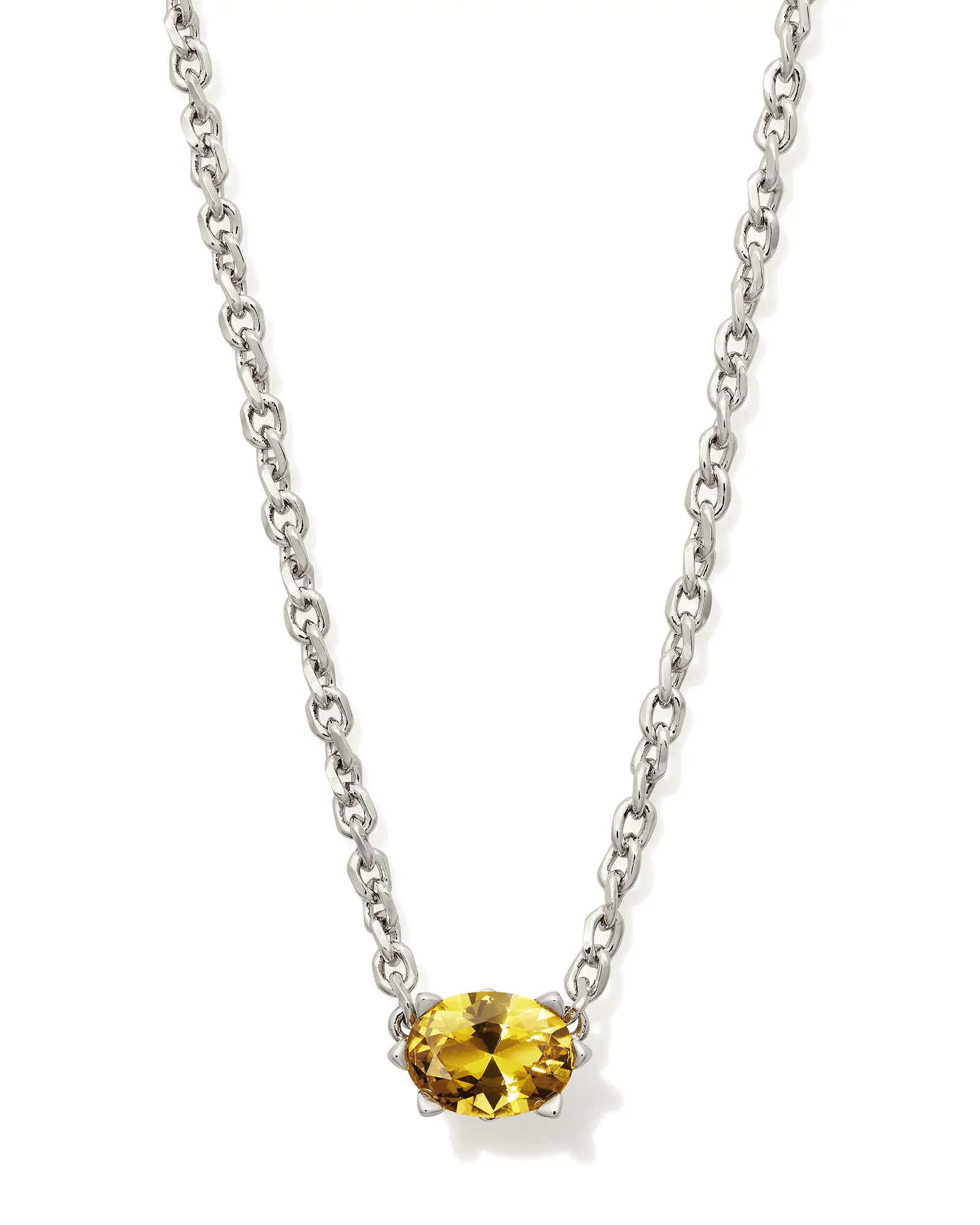 Cailin Pendant Necklace Rhodium Golden Yellow Crystal - She Chester