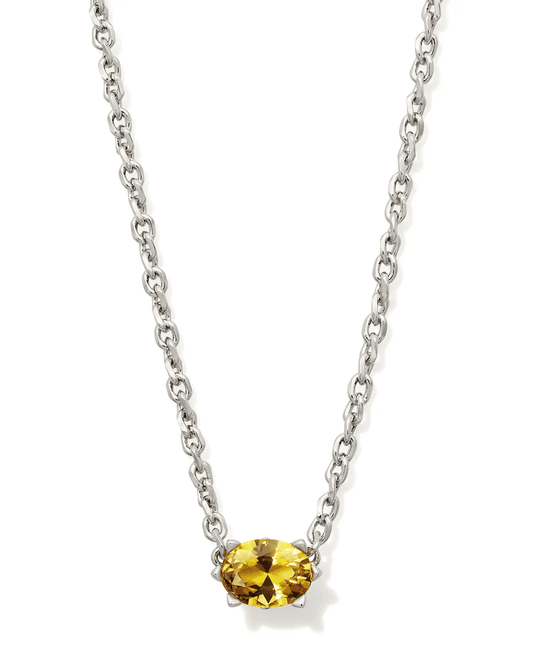 Cailin Pendant Necklace Rhodium Golden Yellow Crystal - She Chester