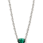 Cailin Pendant Necklace Rhodium Green Crystal - She Chester