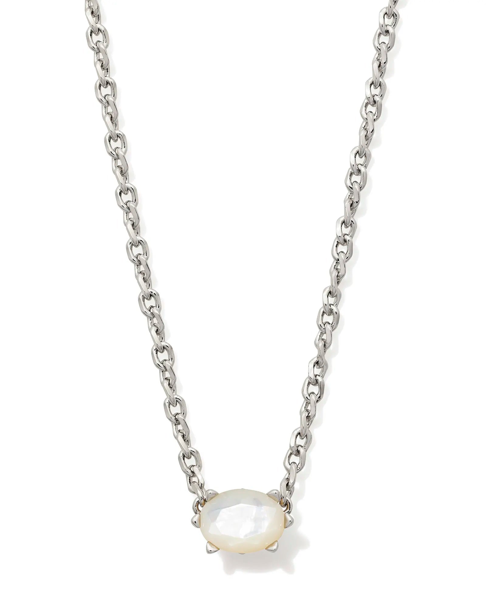 Cailin Pendant Necklace Rhodium Ivory MOP - She Chester