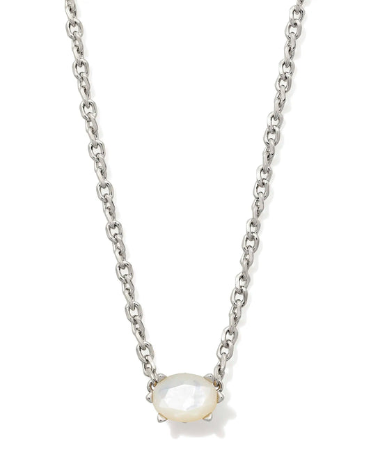 Cailin Pendant Necklace Rhodium Ivory MOP - She Chester