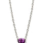 Cailin Pendant Necklace Rhodium Purple Crystal - She Chester