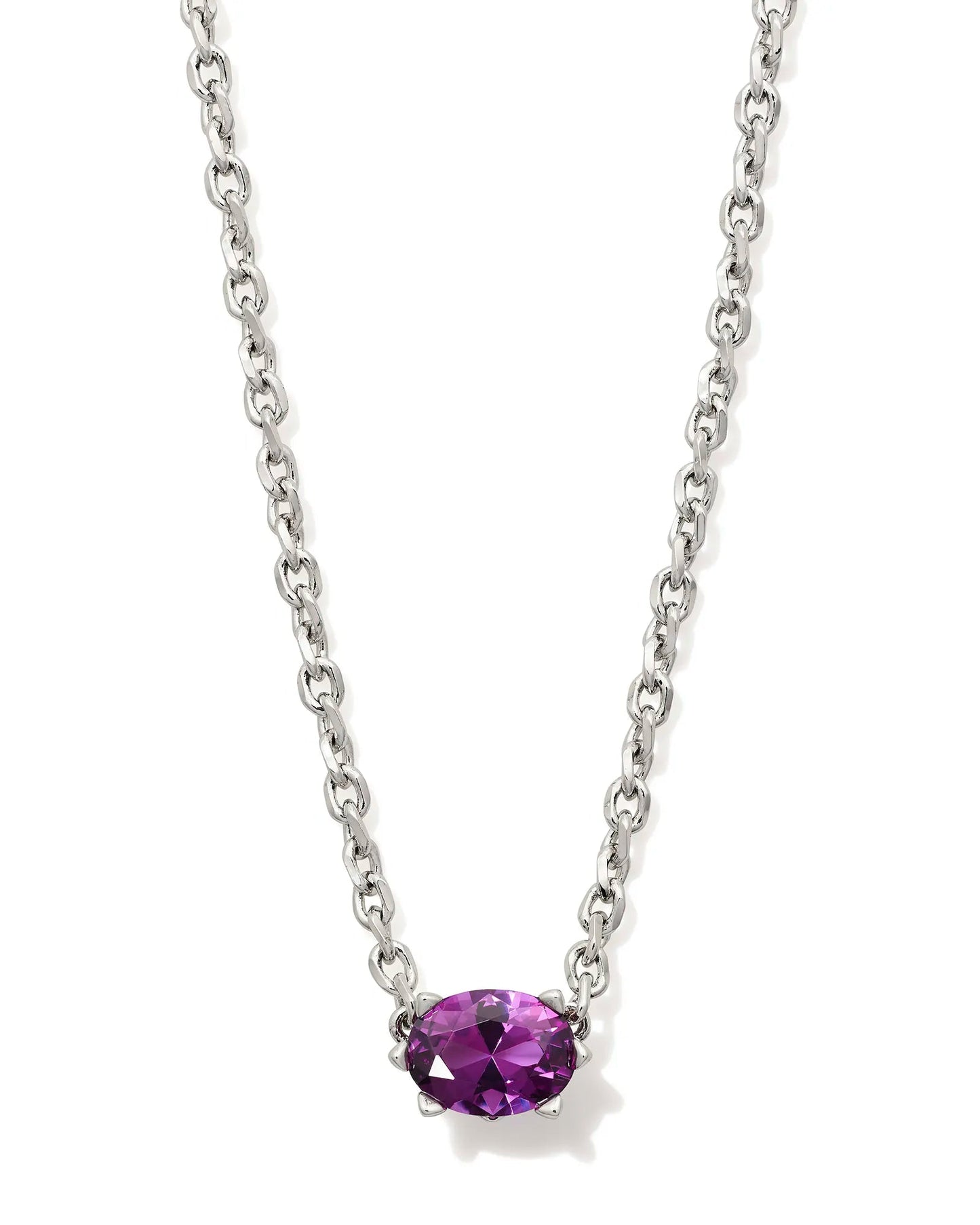 Cailin Pendant Necklace Rhodium Purple Crystal - She Chester