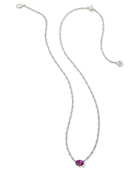 Cailin Pendant Necklace Rhodium Purple Crystal - She Chester