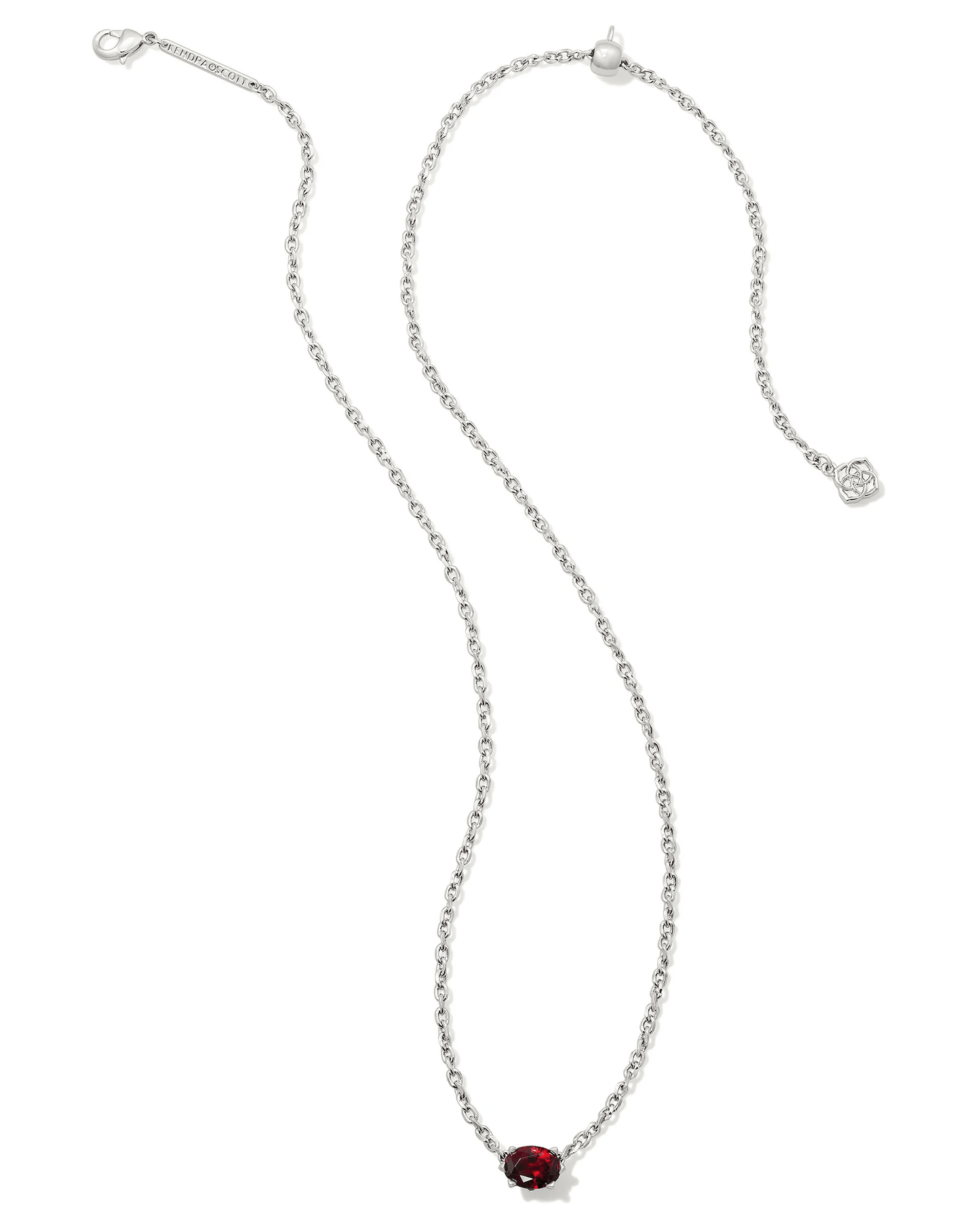 Cailin Pendant Necklace Rhodium Red Crystal - She Chester