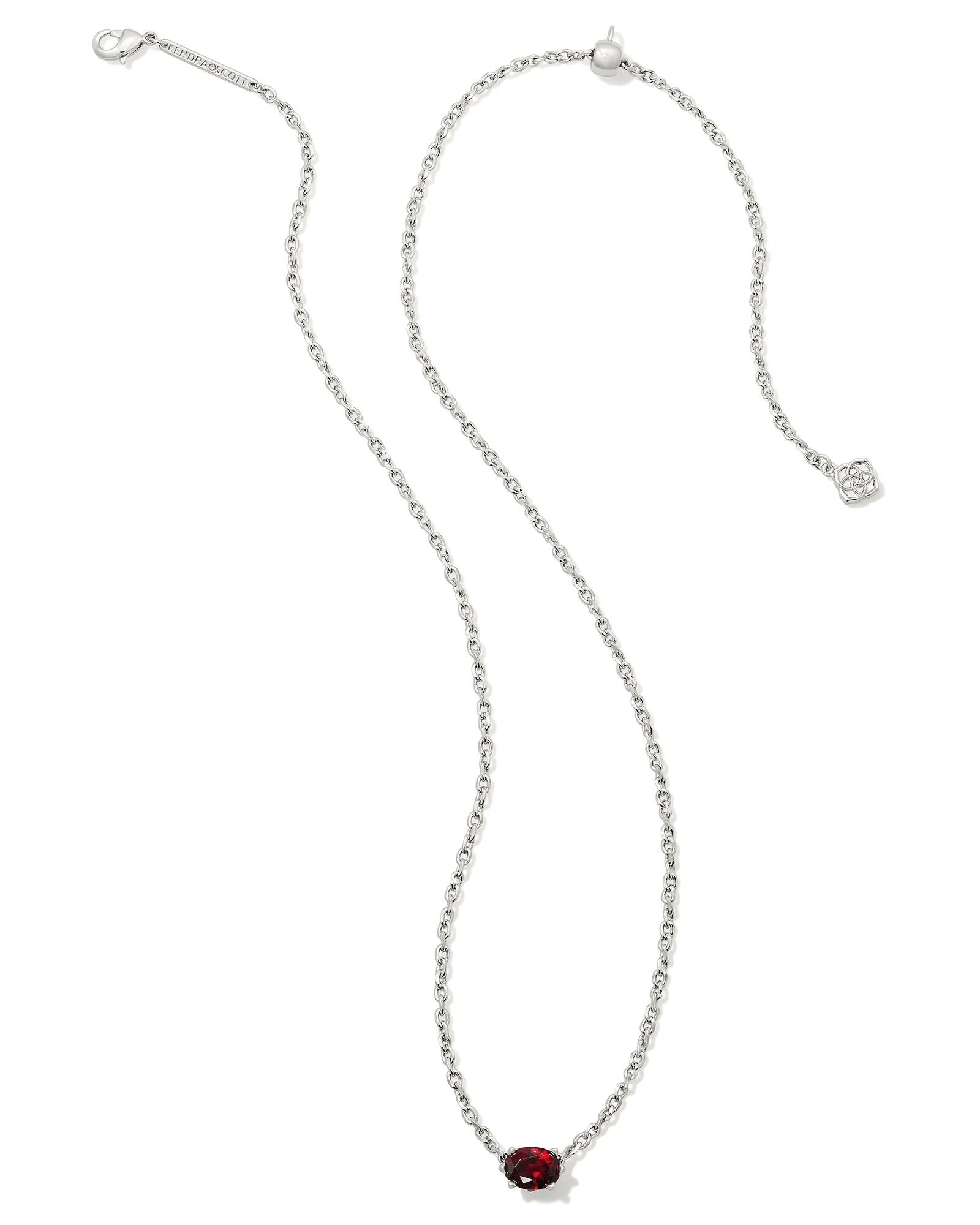 Cailin Pendant Necklace Rhodium Red Crystal - She Chester
