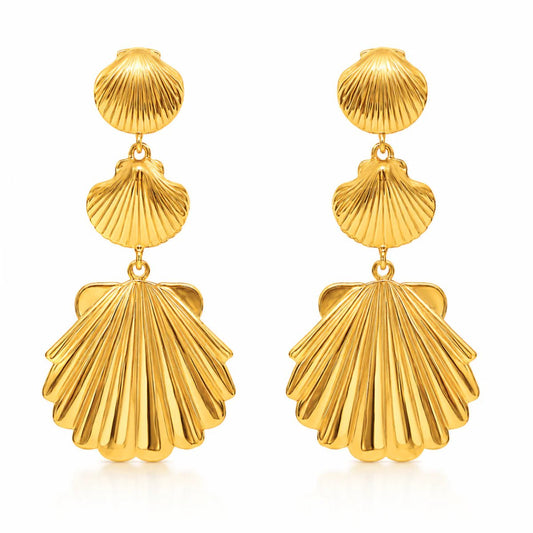 Calista Shell Drop Earrings - She Chester