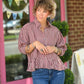 Calla Red Bean Stripe Top - She Chester