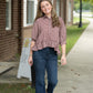 Calla Red Bean Stripe Top - She Chester