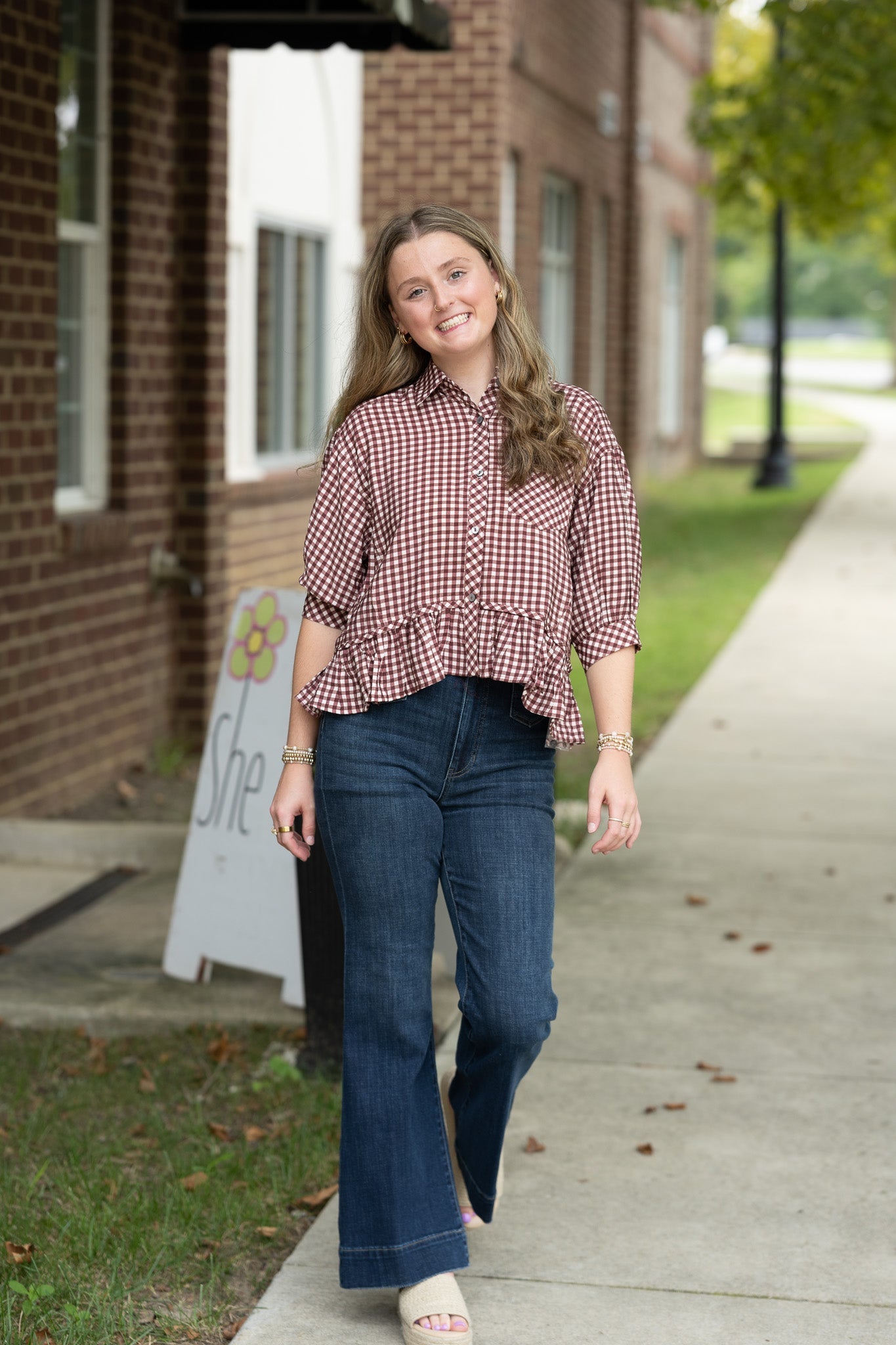 Calla Red Bean Stripe Top - She Chester