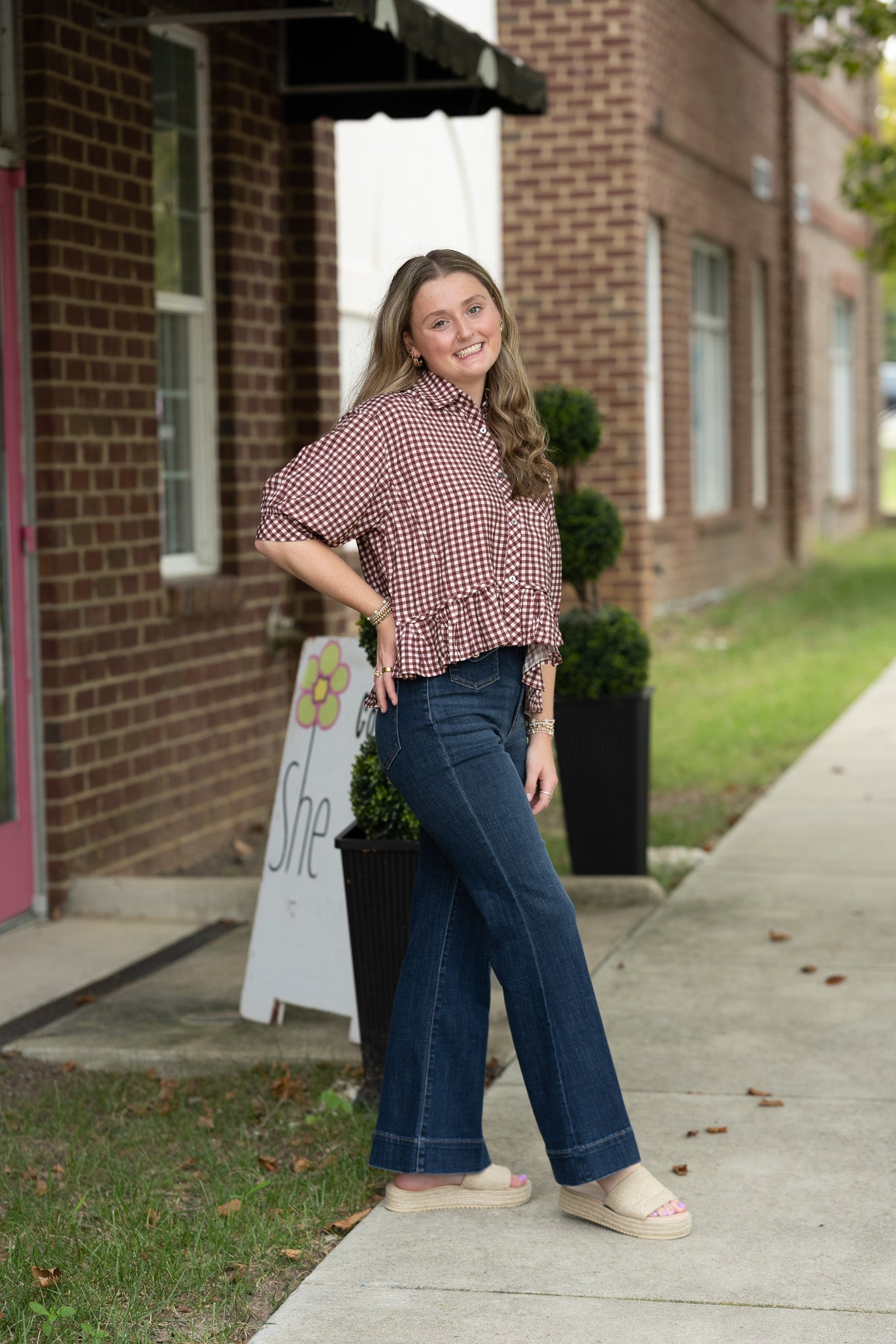 Calla Red Bean Stripe Top - She Chester