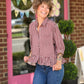 Calla Red Bean Stripe Top - She Chester