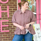 Calla Red Bean Stripe Top - She Chester