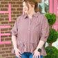 Calla Red Bean Stripe Top - She Chester