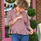 Calla Red Bean Stripe Top - She Chester