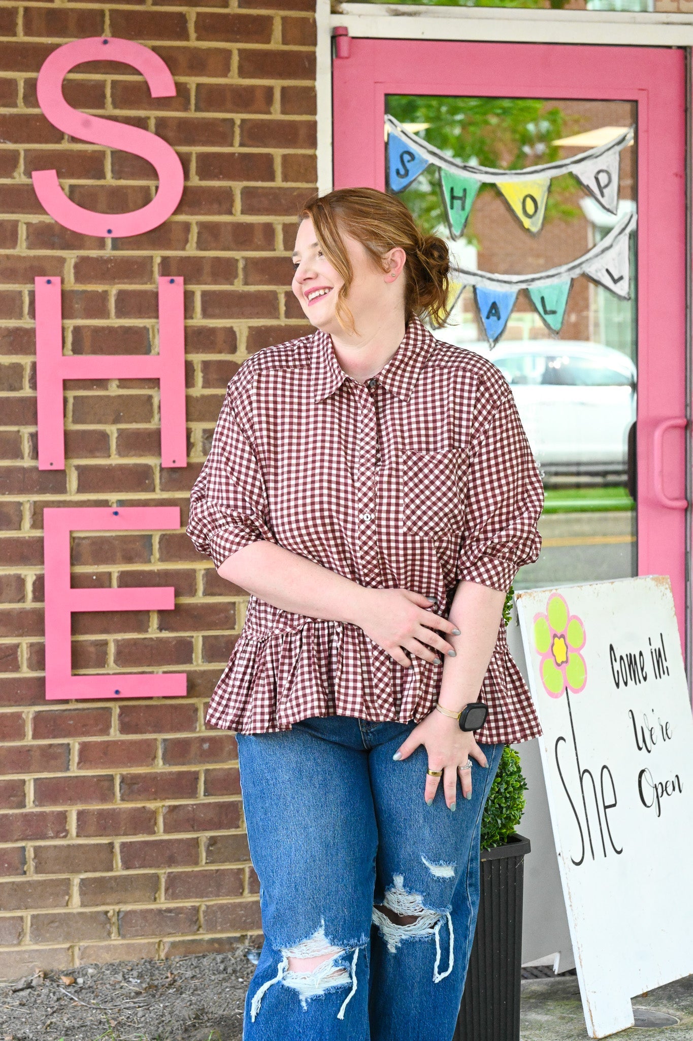 Calla Red Bean Stripe Top - She Chester