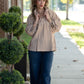 Callah Taupe Gingham Top - She Chester