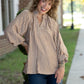 Callah Taupe Gingham Top - She Chester