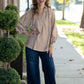 Callah Taupe Gingham Top - She Chester
