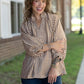 Callah Taupe Gingham Top - She Chester