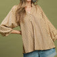Callah Taupe Gingham Top - She Chester