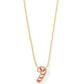 CANDY CANE SHORT PENDANT NECKLACE GOLD IVORY MOTHER OF PEARL - She Chester