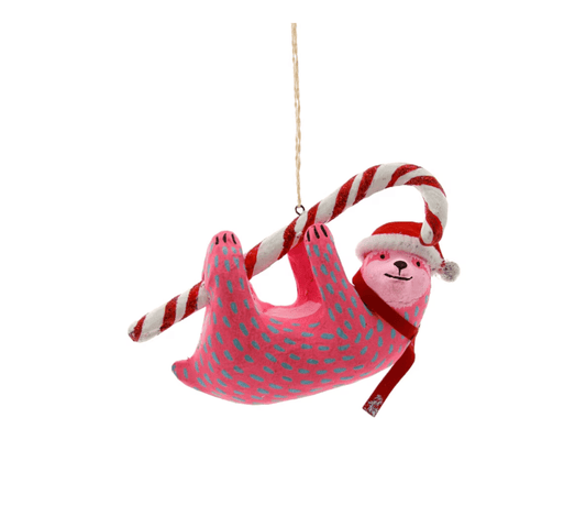Candy Cane Sloth Ornament - She Chester