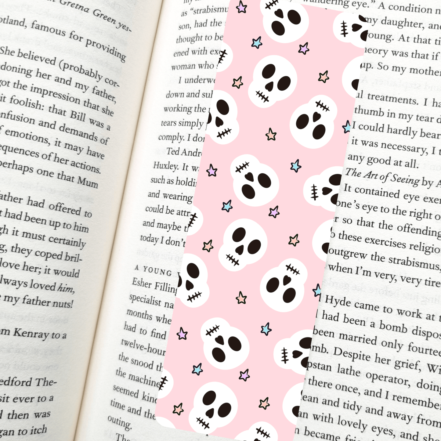 Candy Skulls Bookmark – Soft Matte Laminated  - She Chester