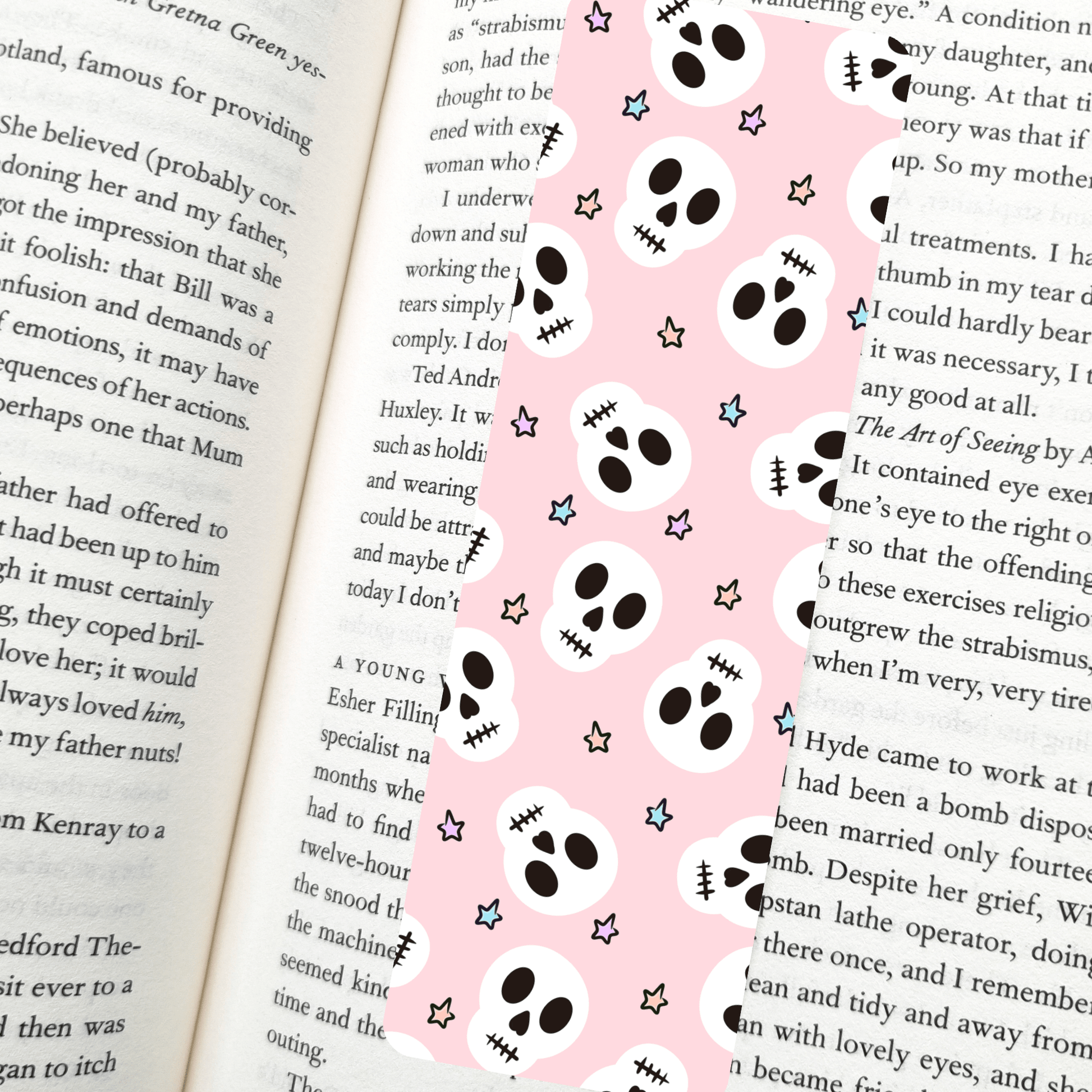 Candy Skulls Bookmark – Soft Matte Laminated  - She Chester
