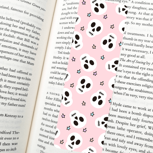 Candy Skulls Bookmark – Soft Matte Laminated  - She Chester