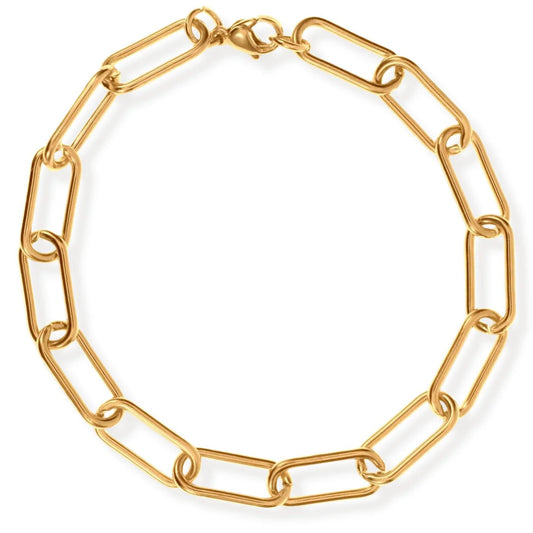 Carla Paper Clip Chain Gold Bracelet - 243 - She Chester