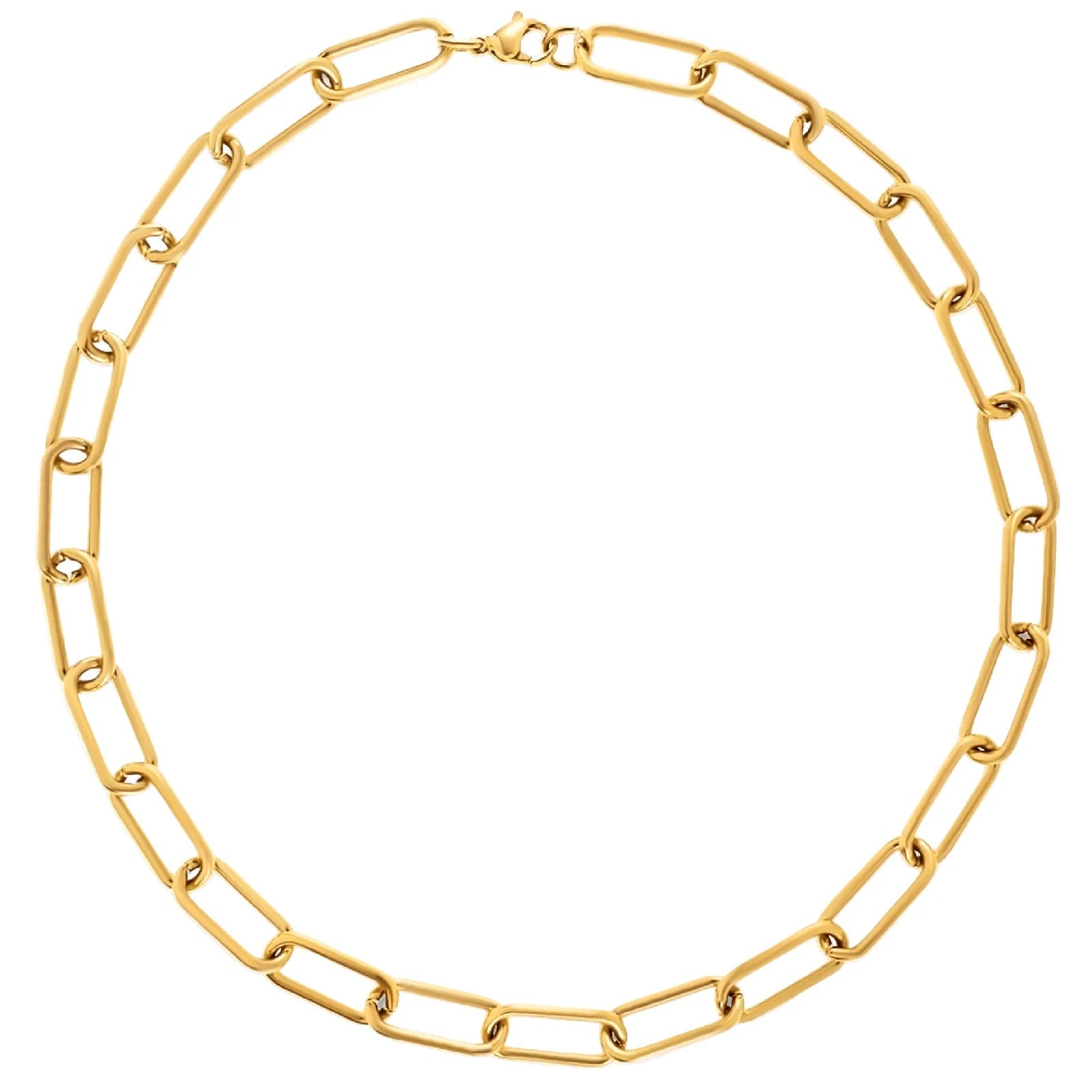 Carla Paper Clip Chain Gold Necklace - She Chester