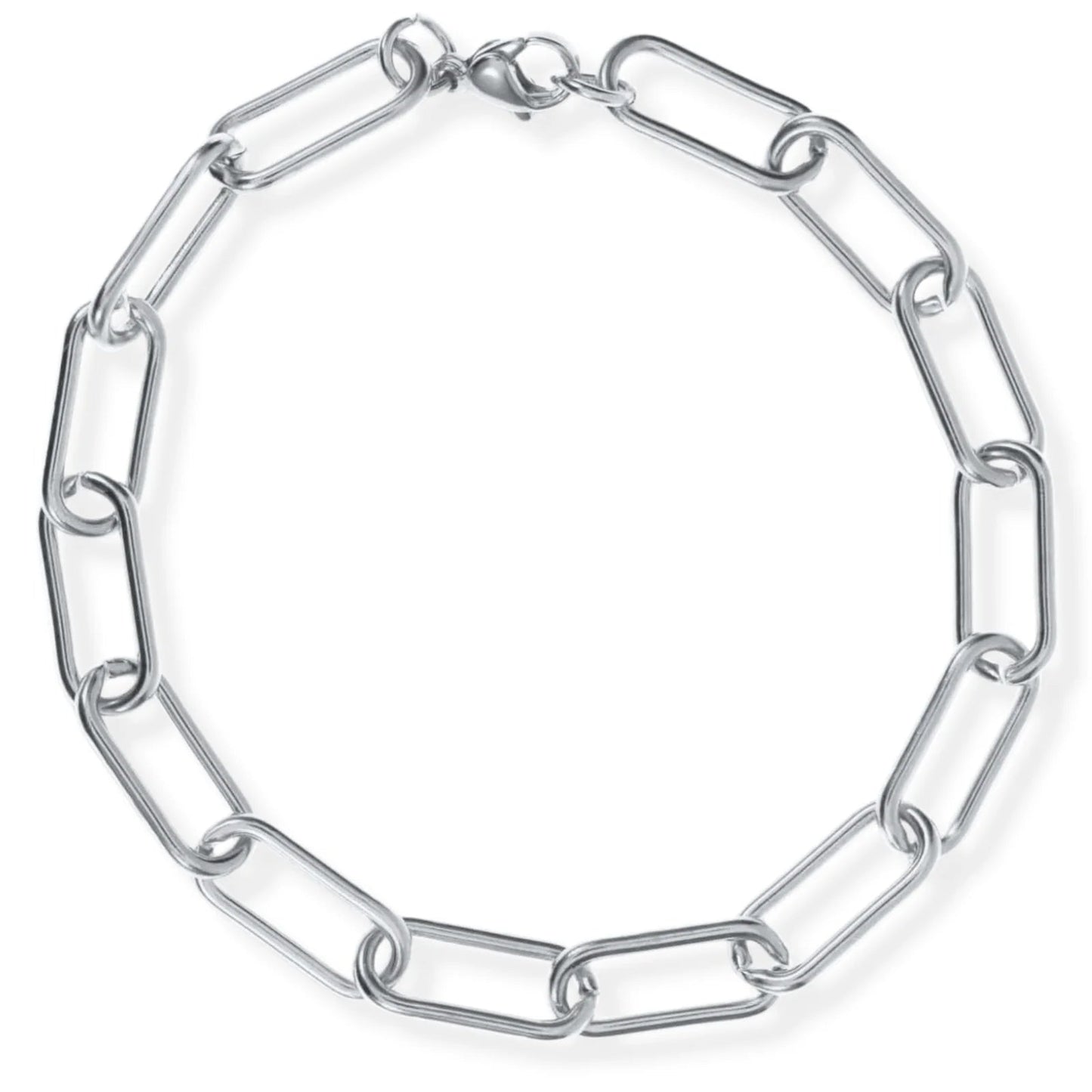 Carla Paper Clip Chain Silver Bracelet - 224 - She Chester