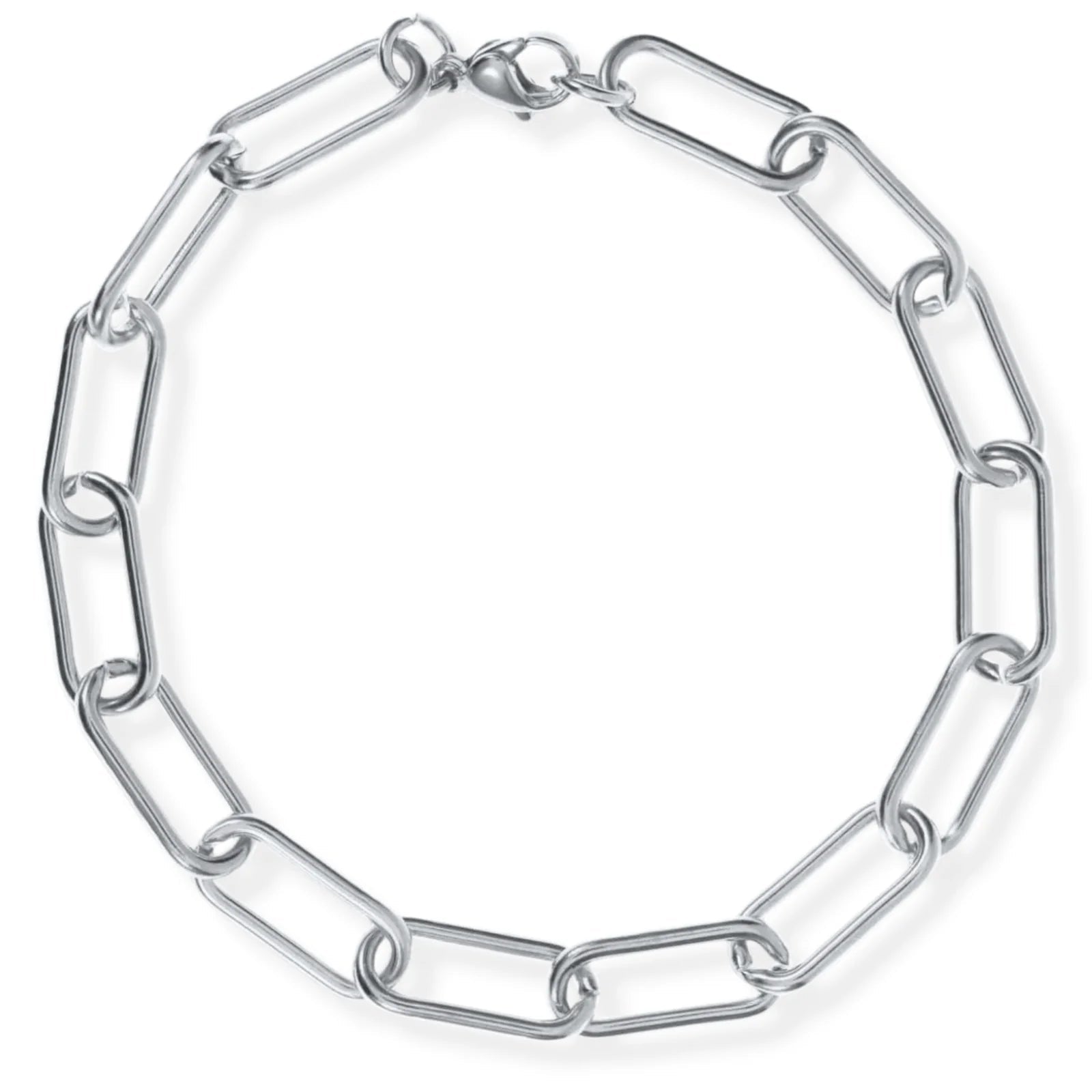 Carla Paper Clip Chain Silver Bracelet - 224 - She Chester