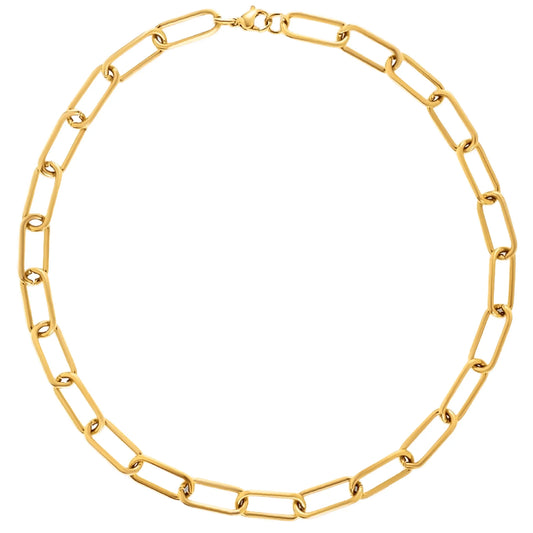Carla Paper Clip Chain Gold Necklace