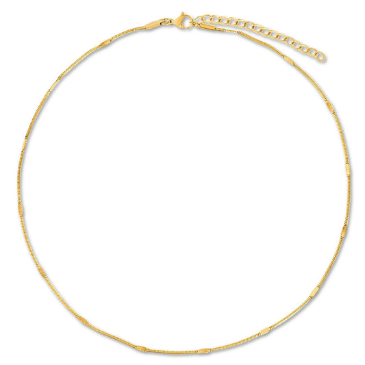 Carolina Dainty Round Snake Chain Choker Necklace - Gold 119 - She Chester